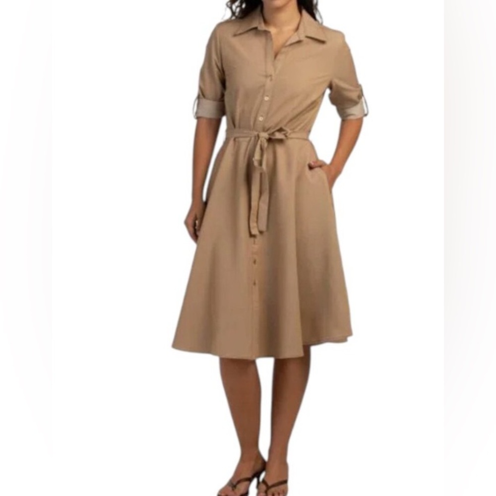 Nanette Lepore Latte Button Down MIDI Dress